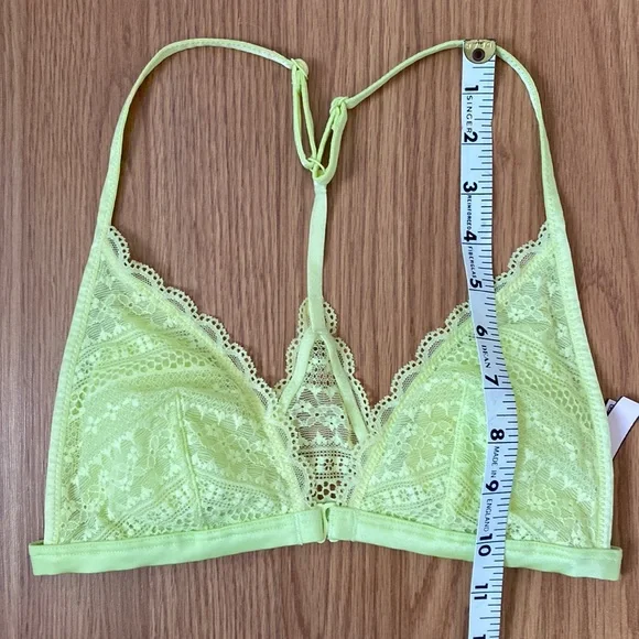 ❤️ Victoria’s Secret Yellow Lace Racerback Bralette Size Small - Picture 4 of 8